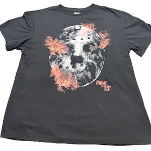 Friday the 13th Jason Voorhees Mask Graphic T-Shirt Womens Medium Horror Tee NEW